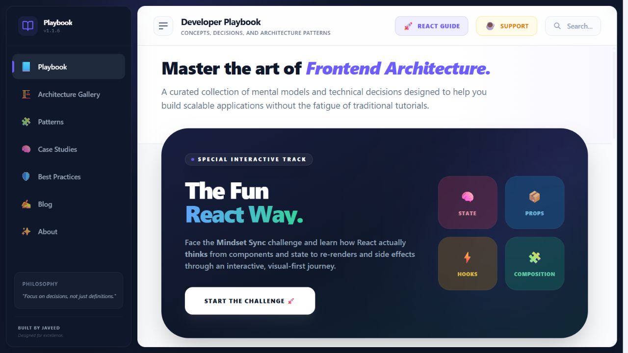 The Dev Playbook live product screenshot